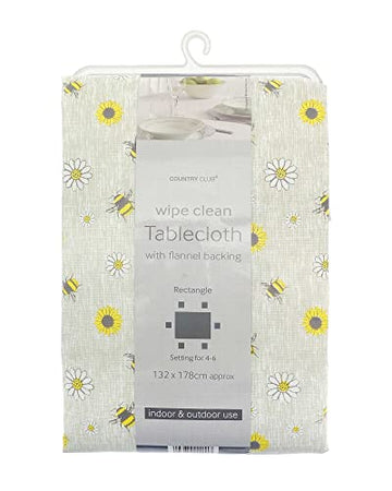 Luxury and Wipe Clean Dining Table Cloth - Bees & Flowers