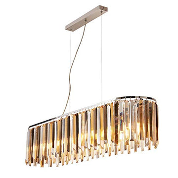 Clarissa 8 Light Chrome & Glass Prisms Bar Pendant