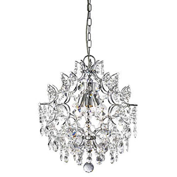 Harrietta 3 Lights Chrome Crystal Drops & Buttons Pendant