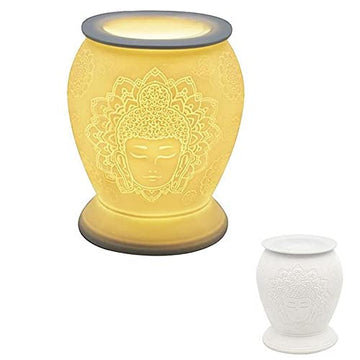 White Ceramic Vase Lamp Wax Melt Warmer Oil Burner Buddha