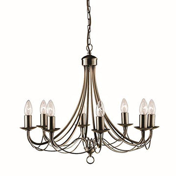 Maypole 8 Light Antique Brass Chandelier