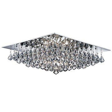 Hanna 8 Lights Chrome & Clear Crystal Drops Ceiling Flush