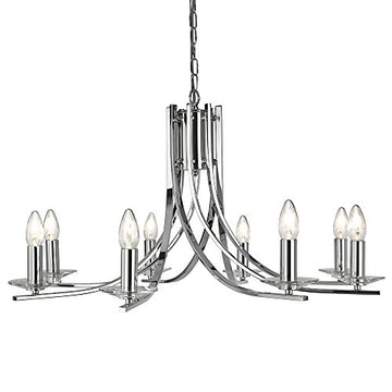 Ascona 8 Light Chrome & Clear Glass Sconces Chandelier