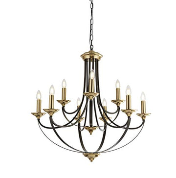 Belfry 9 Light Pendant Dark Bronze & Brown