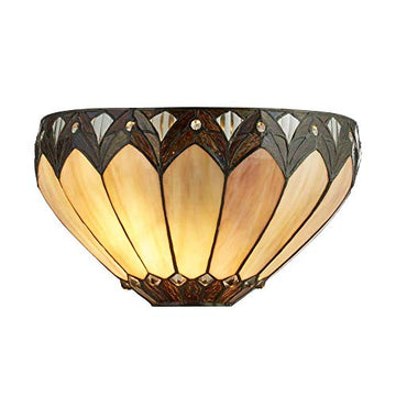 Pearl Tiffany Clear/Brown/Purple Wall Light
