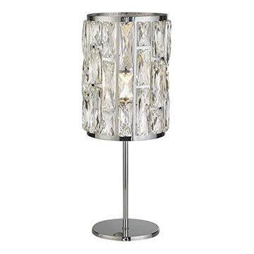 Bijou Chrome & Crystal Glass Table Lamp