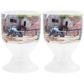 Set Of 2 Kitchen Egg Cup - Farmyard Country Life