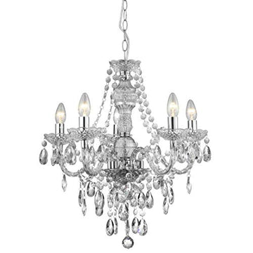Marie Therese 5 Light Glass & Acrylic Chandelier