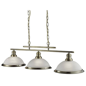 Bistro Antique Brass 3 Light Ceiling Bar Pendant