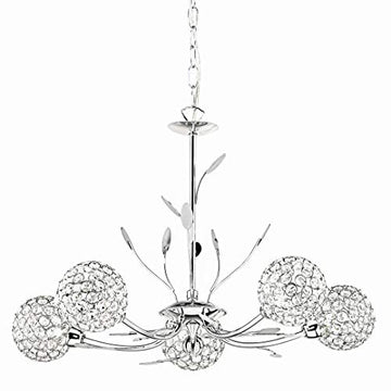 Bellis II 5 Lights Chrome & Clear Glass Chandelier