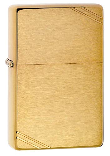 Zippo Brushed Brass Vintage Slashes Design Lighter
