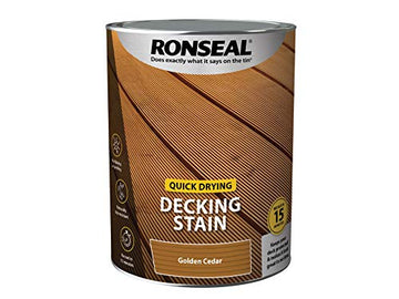 Ronseal Matt Exterior Wood Decking Stain -  5L Golden Cedar