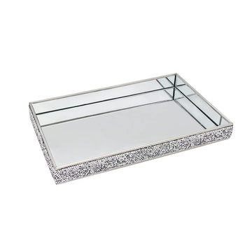 Silver Multi Crystal Small Serving Tray