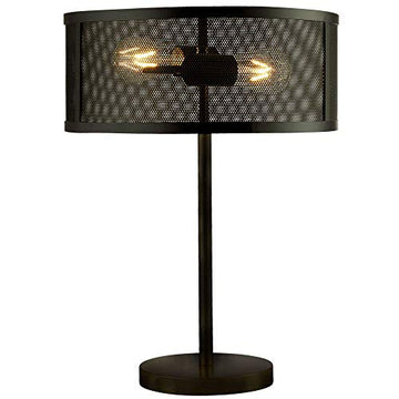 Fishnet 2 Light Matt Black Table Lamp