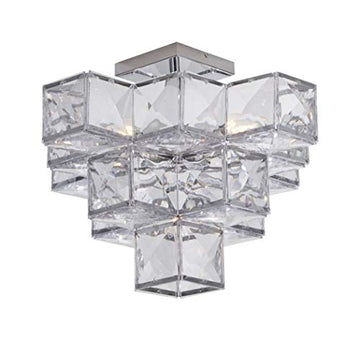 Glacier 5 Light Acrylic Chrome Semi Flush