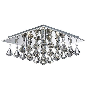 Hanna 4 Light Chrome &  Clear Crystal Drops Ceiling Fitting