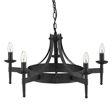 Cartwheel II 5 Lights Matt Black Pendant Chandelier