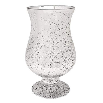 25cm Silver Mirrored Sparkle Candle Holder