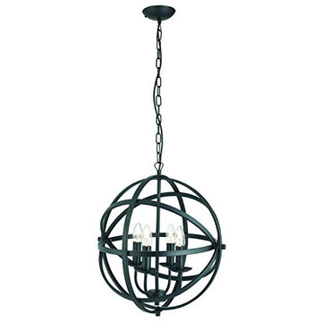 Orbit  4 Light Matt Black Spherical Pendant