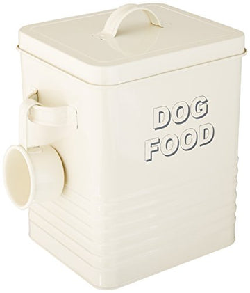 Home Sweet Home Cream Dog Food Storage Tin