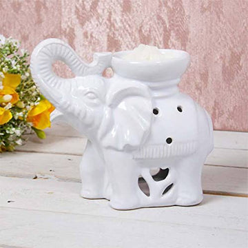 White Elephant Ceramic Wax Melt Warmer Oil Burner