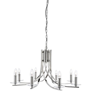 Ascona 8 Light Satin Silver & Clear Glass Sconces Chandelier