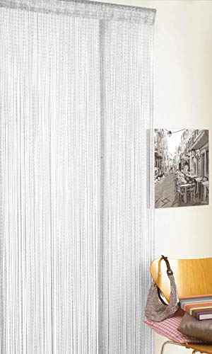 Glitter String Door Curtains Panel - White