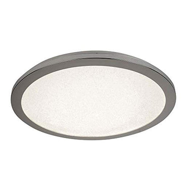 Sicily 30cm LED Chrome & Crystal Sand Flush Ceiling Light