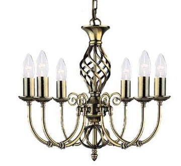 Zanzibar 6 Lights Antique Brass Chandelier
