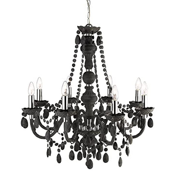 Marie Therese 8 Lights Grey Glass & Acrylic Chandelier