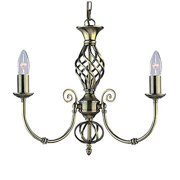 Zanzibar 3 Lights Antique Brass Chandelier