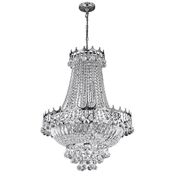 Versailles 9 Light Chrome Frame & Crystal Chandelier