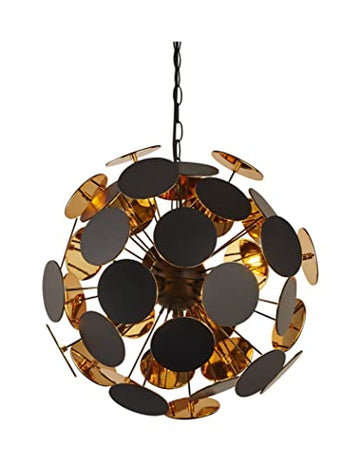 Discus 4 Lights Black Gold Pendant