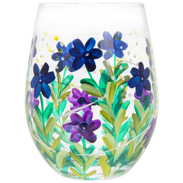 2Pcs 500ml Lynsey Johnstone Hand Painted Meadow Flowers Stemless Gin Glasses