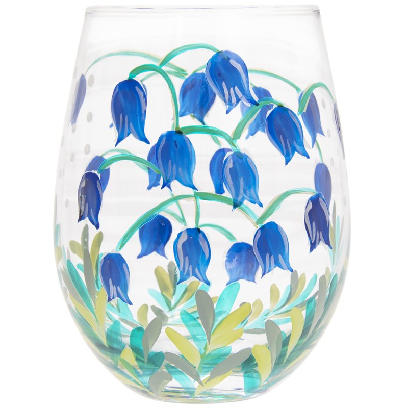Stemless Gin Glass 400ml Hand Paint Design Floral Tumbler
