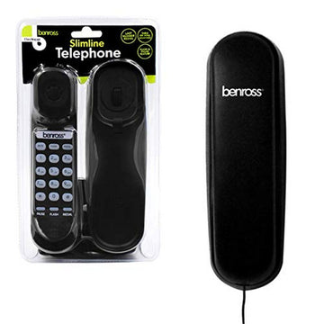 Benross Black Slimline Telephone Corded Table Wall Mountable