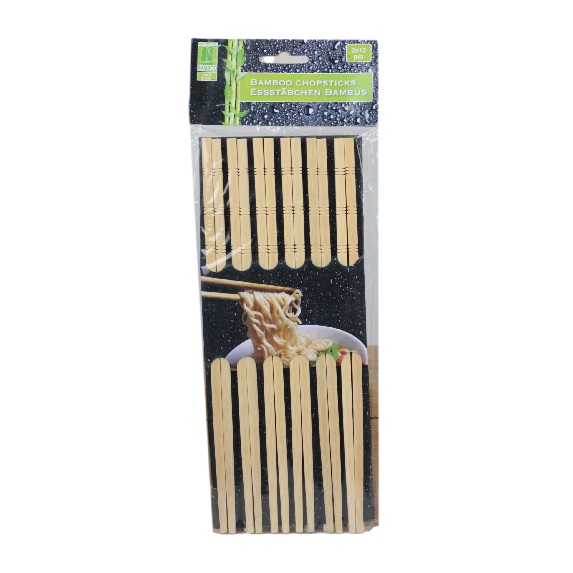 12 Pairs Natural Brown Wooden Reusable Chopsticks Set