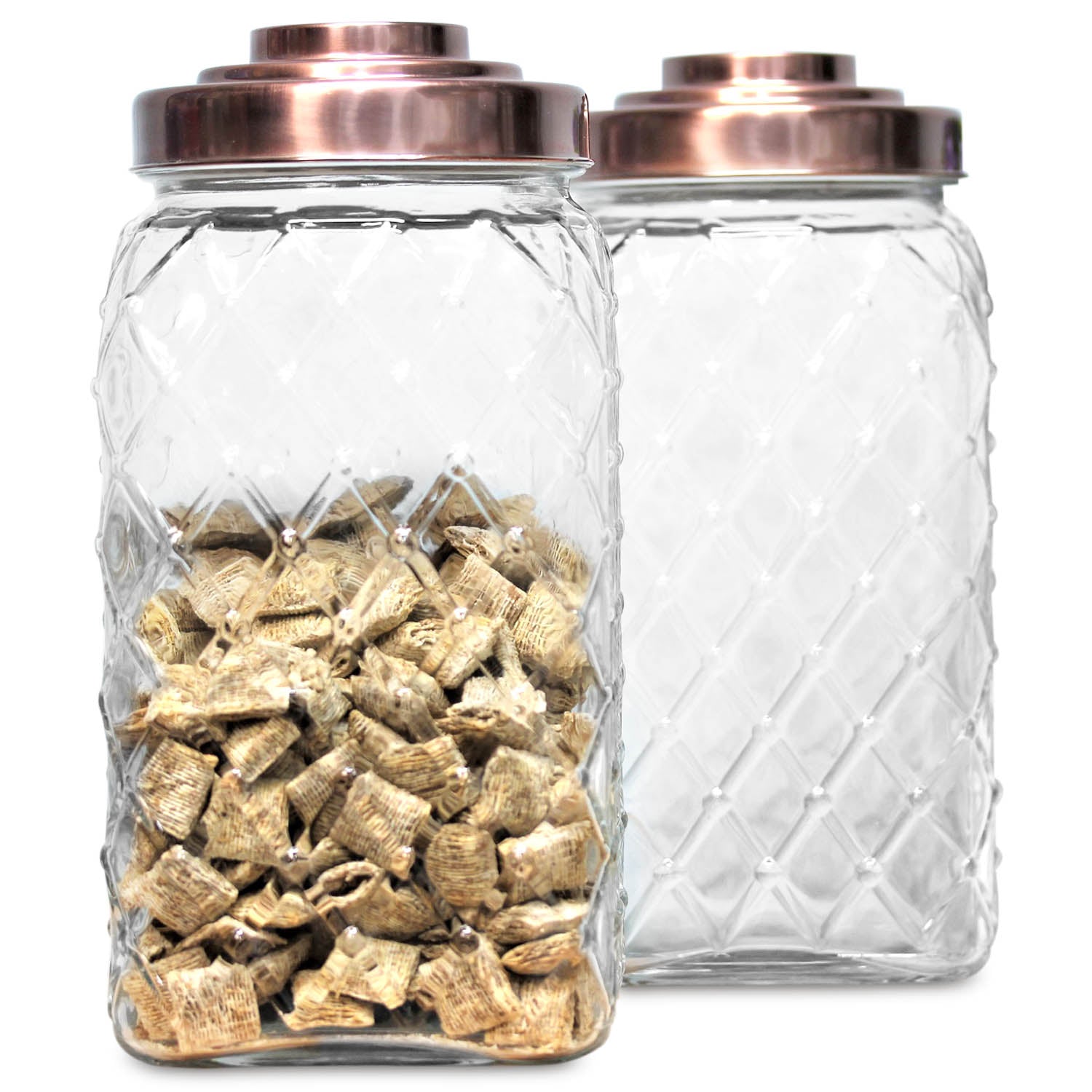 2Pcs 4 Litres Glass Storage Jars