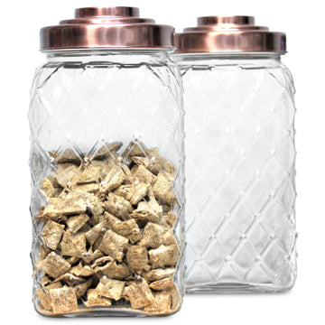 2Pcs 4 Litres Glass Storage Jars