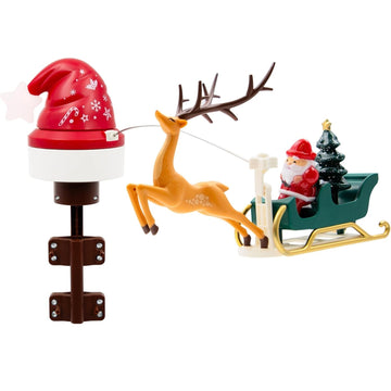 Rotary Santa Sleigh Christmas with LED Lights Tree Topper