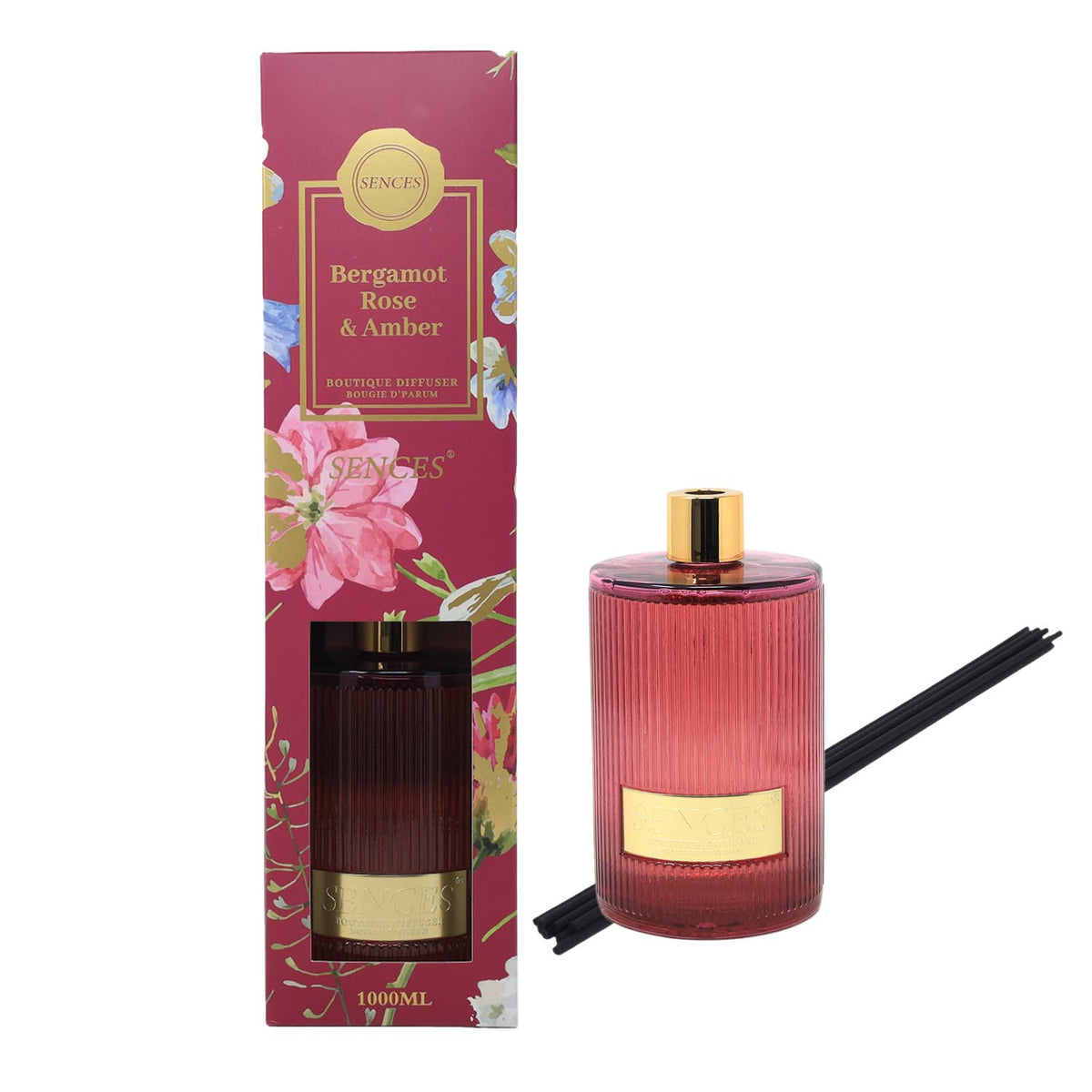 Baltus Reed Diffuser 1000ml Sences Ribbed Bergamot Rose Amber