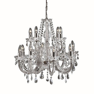 12 Lights Chrome Crystal Chandelier