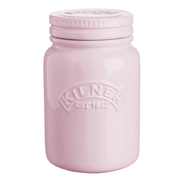 2pcs Kilner 0.6 Litre Ceramic Push Top Dusty Pink Jar