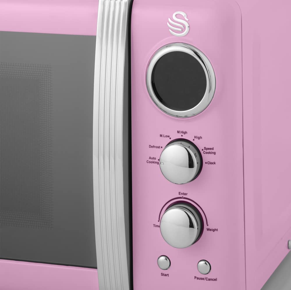 800W 20 Litre Pink Digital Timer Display Kitchen Microwave