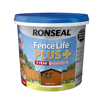 Ronseal Fence Life Plus Shed & Fence Paint - 5L Medium Oak