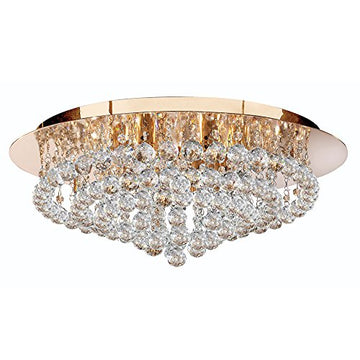 Hanna 8 Lights Gold Crystal Ball Flush