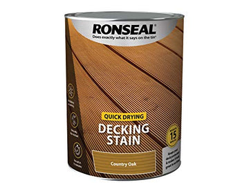 Ronseal Matt Exterior Wood Decking Stain - 5L Country Oak