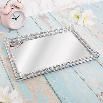 Medium Rectangle Mirror Glass Jewellery Tray Ornament