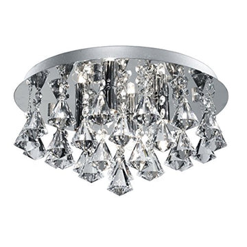 Hanna 4 Lights Chrome Crystal Flush Light