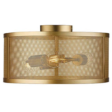 Fishnet 3 Light Matt Gold Drum Flush